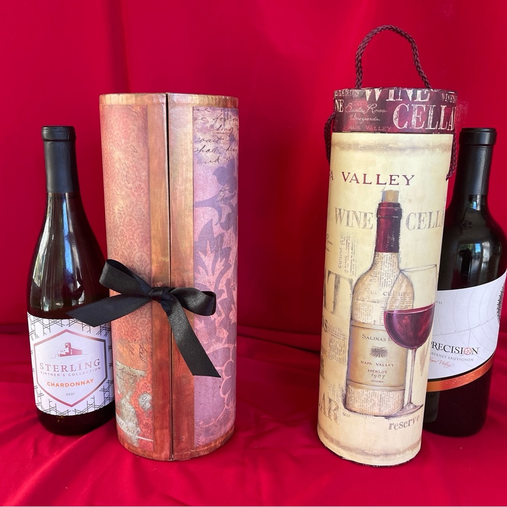 2 Decorative Wine Gift Boxes